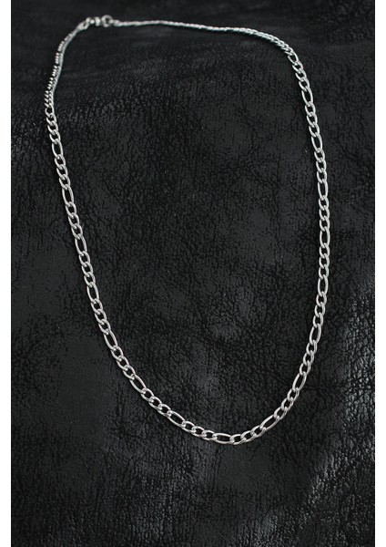 Bfs 316L Çelik Klasik Figaro Zincir Model Gümüş Renk Erkek Kolye