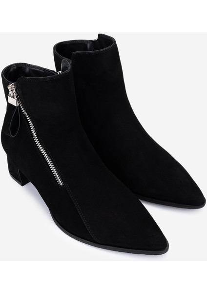 Kadın Hakiki Deri Siyah Süet Topuklu Bot 51 8044 Bn Bot SK25-26 Sıyah Suet fiyatları