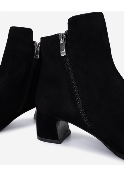 Kadın Hakiki Deri Siyah Süet Topuklu Bot 51 8044 Bn Bot SK25-26 Sıyah Suet indirimleri