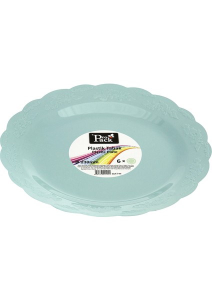 Propack Kristal Tabak Mint Yeşil 6'lı 23 cm 3 Adet