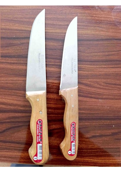 Ahşap Saplı Kasap Bıçağı No 3 31 ve No 1 27 cm