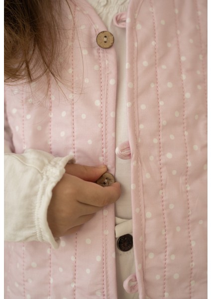 Pembe Nokta Desenli Bebek Yeleği fiyatları