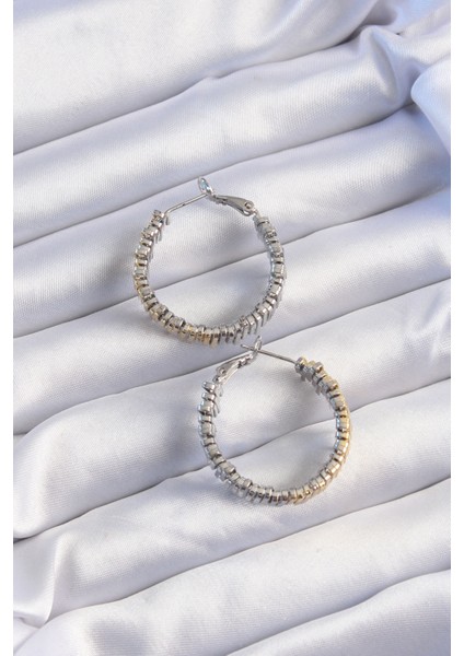 Hediye Takı Için Kadın Küpe Alaca Pirinç Tırtıklı Halkalı fiyatları