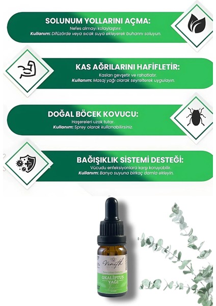 Okaliptus Uçucu Yağı 10 ml %100 Saf ve Doğal (Eucalyptus Essential Oil) fiyatları