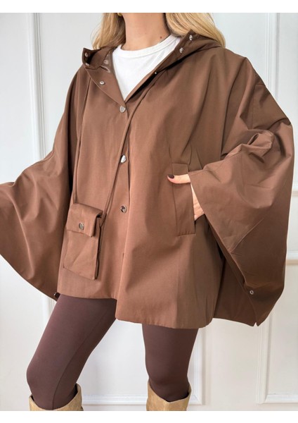 Kahve Çantalı Panço