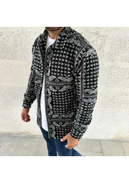 Erkek Polar Fermuarlı Sweatshirt – Kapüşonsuz, Cepli, Yumuşak Dokulu, Oversize Rahat Kalıp, Kışlık Sıcak Tutan Fermuarlı Üst - Siyah modelleri