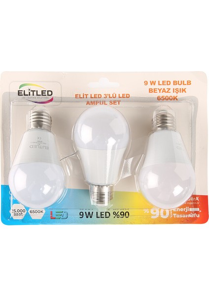 3 Adet Elitled Ampul 3'lü Blister Ambalaj fiyatları