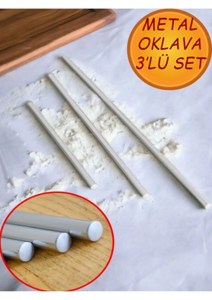 3'lü Alüminyum Metal Oklava Seti