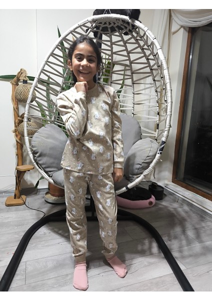 Kız-Erkek Bebek- Çocuk Pijama Takımı %100 Pamuk Uzun Kollu Yuvarlak Yaka Mevsimlik