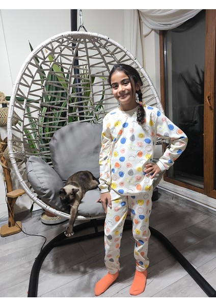 Kız-Erkek Bebek- Çocuk Pijama Takımı %100 Pamuk Uzun Kollu Yuvarlak Yaka Mevsimlik