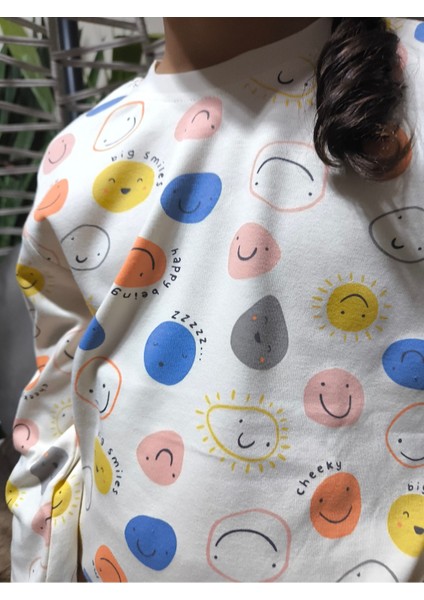 Kız-Erkek Bebek- Çocuk Pijama Takımı %100 Pamuk Uzun Kollu Yuvarlak Yaka Mevsimlik