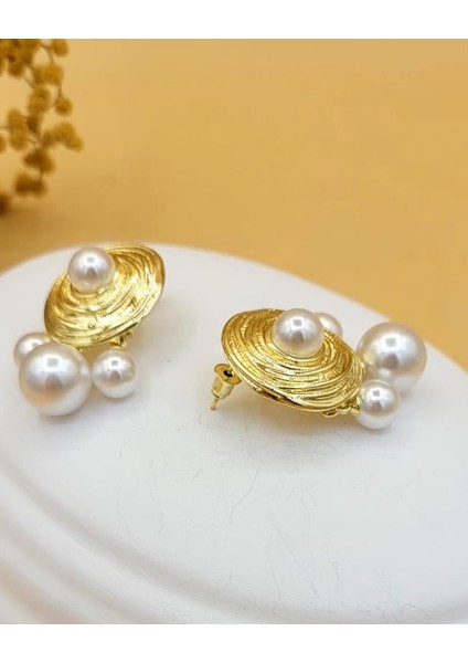 Altın Halkalar Barok Incili Pirinç Küpe fırsatları