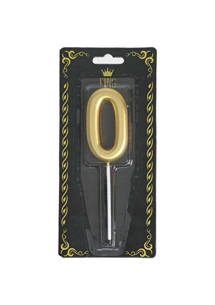 4 Adet Rakam Mum 0 Numara Altın