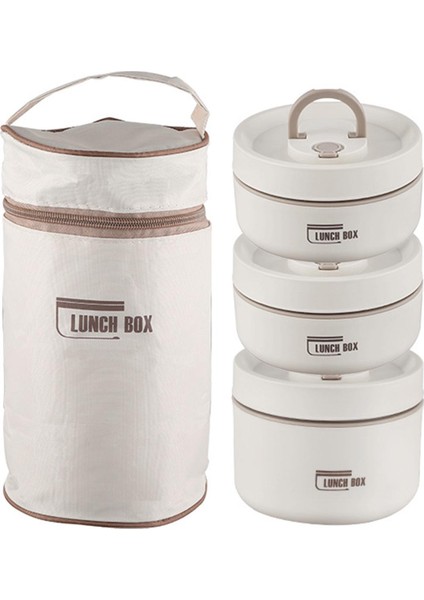 Öğle Yemeği Kutusu Seti Taşınabilir Hava Geçirmez Kapak Sızıntısı Istiflenebilir Öğle Yemeği Konteynerleri 3pcs Beyaz (Yurt Dışından) modelleri