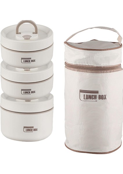 Öğle Yemeği Kutusu Seti Taşınabilir Hava Geçirmez Kapak Sızıntısı Istiflenebilir Öğle Yemeği Konteynerleri 3pcs Beyaz (Yurt Dışından) fırsatları
