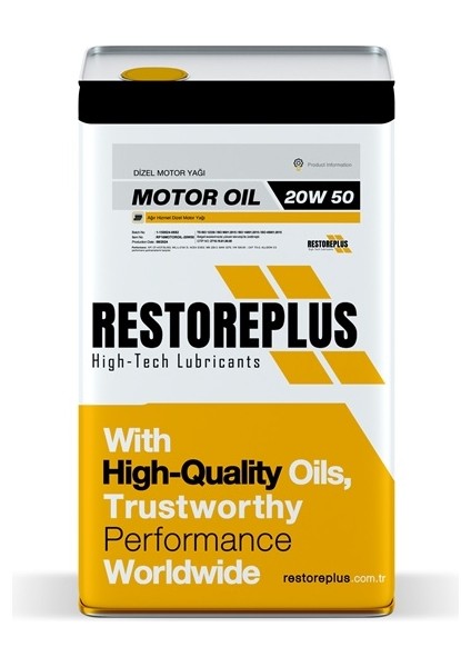 Motor Oıl 20W 50 | Ağır Hizmet Dizel Motor Yağı (16 Lt)