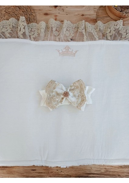 Litaetrend Yenidoğan Beyaz Wool Yün Kumaş Taç Nakışlı Trilüks Kundak Bebek Battaniyesi Beyaz fırsatları