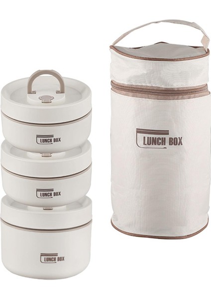 Öğle Yemeği Kutusu Seti Taşınabilir Hava Geçirmez Kapak Sızıntısı Istiflenebilir Öğle Yemeği Konteynerleri 3pcs Beyaz (Yurt Dışından) indirimleri