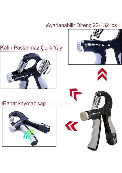 El Yayı 60 kg 10 kg Ayarlanabilir El Yayı El Bilek Kas Güçlendirici Damar Belirginleştirici fiyatları