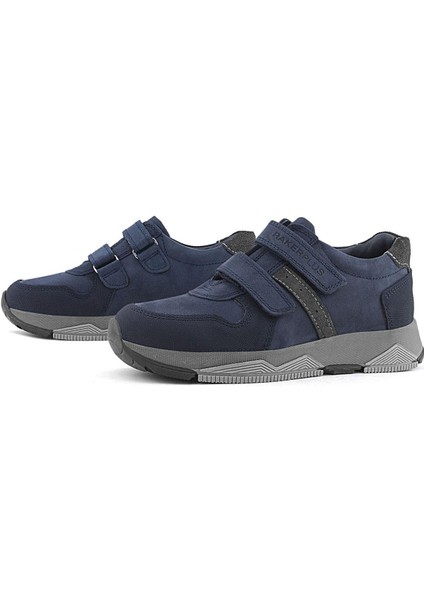 Hakiki Deri Lacivert Cırtlı Çocuk Spor Ayakkabı indirimleri