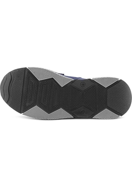 Hakiki Deri Lacivert Cırtlı Çocuk Spor Ayakkabı