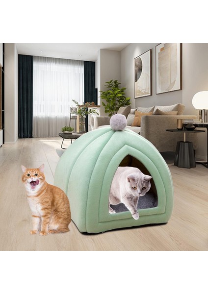 Pet Ğı Uyuyan Ik Velvet Nest Kennel Çadır Için Yeşil (Yurt Dışından) modelleri