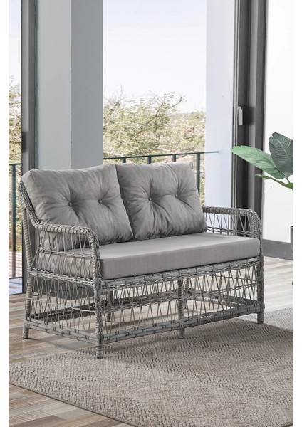 Rattan Breda Bahçe Mobilyası 2+1+1+Camlı Masa -- 2 Tane Puf Hediye indirimleri