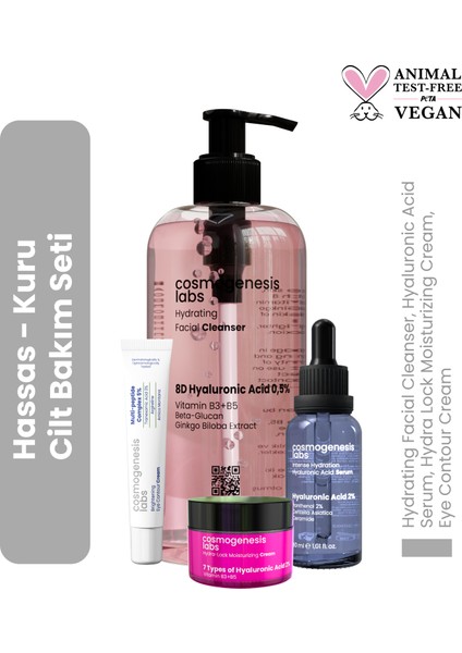 Hassas ve Kuru Cilt Temel Bakım Seti Vegan
