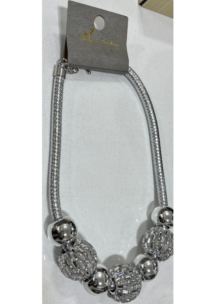 Lüks Modern Gümüş Boncuklu Gerdanlık Kolye indirimleri
