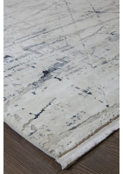 Lodi Modern Krem Mavi Çizgili Polyester Makine Halısı fiyatları