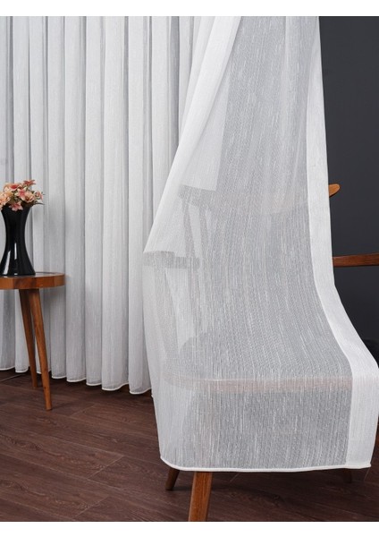 Bambu Zemin Çizgili Düz Tül Perde Gramajlı (1/2.5 Normal Pile) fırsatları