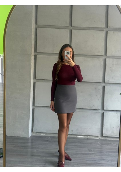 Transparan Kayık Yaka Bluz