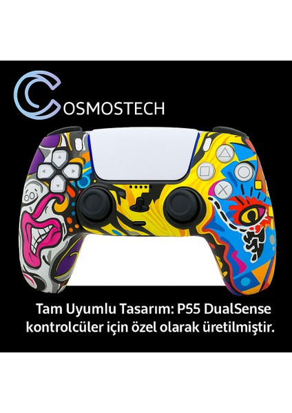 Ps5 Dualsense Joystick Koruyucu Silikon Kılıf Şık Beyaz Renkli Desenli – Yüksek Kaliteli, Esnek Kaplama fiyatları