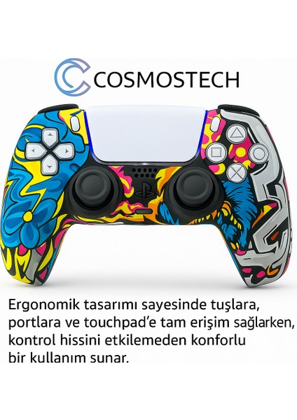 Ps5 Dualsense Joystick Koruyucu Silikon Kılıf Şık Beyaz Renkli Desenli – Yüksek Kaliteli, Esnek Kaplama fırsatları