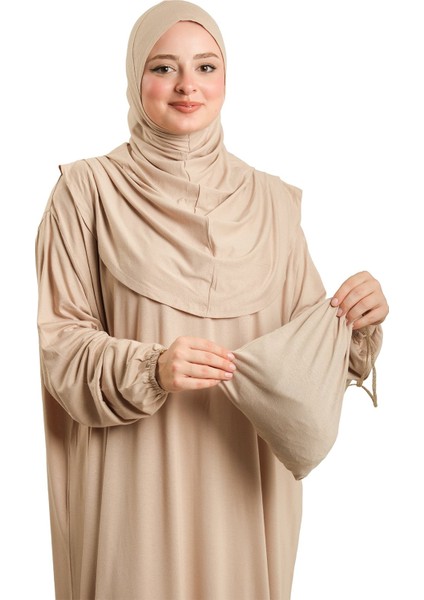 Bej Tek Parça Namaz Elbisesi Viskon Düz 2503_12 fırsatları