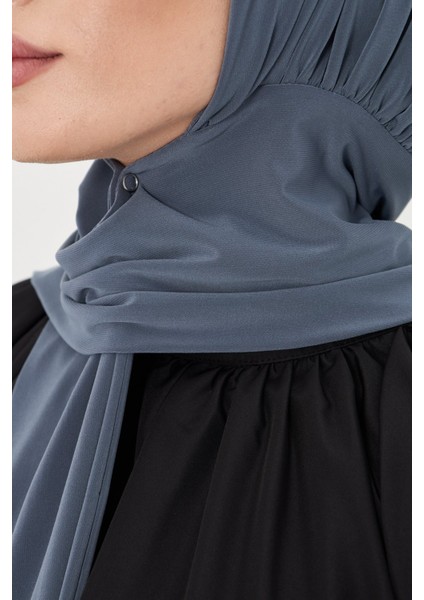 Antrasit Pratik Hazır Geçmeli Tesettür Bone Sandy Boyunluklu Çıtçıtlı 2505_25 modelleri