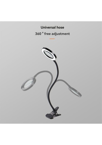 LED Büyüteç Cam Masa Lambası 8x Büyütme 3 Renk Modları Ayarlanabilir Döner Kol Aydınlatmalı Kelepçe Zanaat Onarım Çalışmaları (Yurt Dışından)