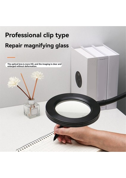 LED Büyüteç Cam Masa Lambası 8x Büyütme 3 Renk Modları Ayarlanabilir Döner Kol Aydınlatmalı Kelepçe Zanaat Onarım Çalışmaları (Yurt Dışından) indirimleri