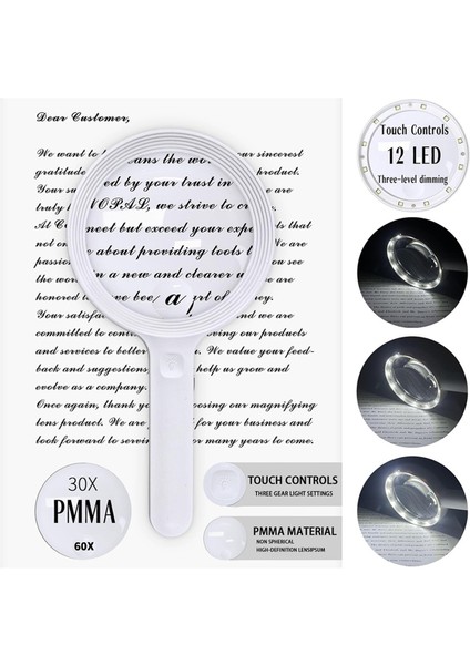 30X 60X Büyüteç 12LED Işık ve Stand, Llumine Büyüteç Okuma Camı Okuma Yaşlılar Için Okundu (Yurt Dışından) fırsatları