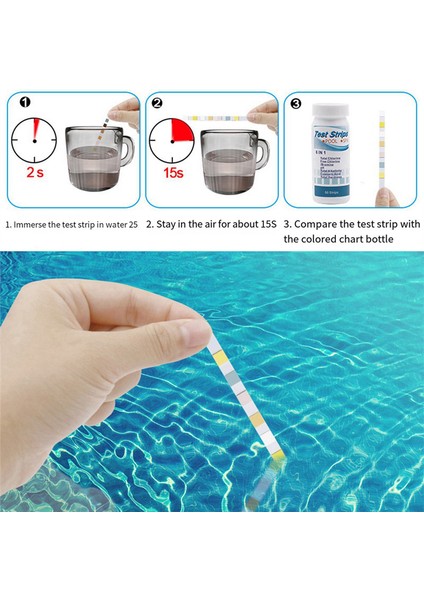7&#39;si Yüzme Havuzu Test Kağıdı Ph Test Kağıdı 1 Şişe Su Kalitesi Test Kağıdı 100 Yaprak (Yurt Dışından) fırsatları