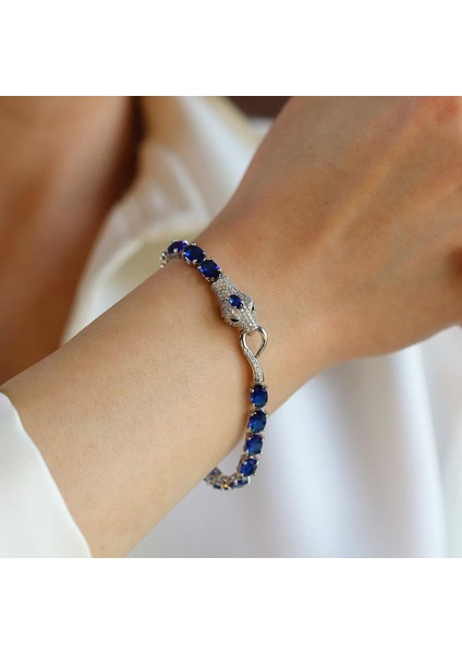 Sky Red Colleciton Serpent Safir Creatif Gümüş Bileklik