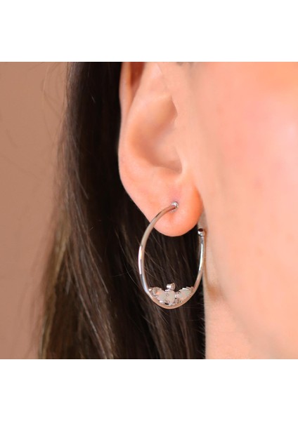 Halka Opal Taşlı Gümüş Küpe fiyatları