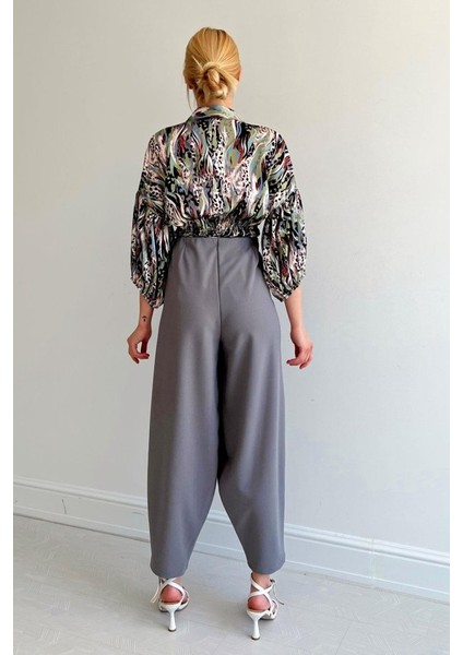 Beli Lastikli Saten Gömlek - Yeşil fırsatları