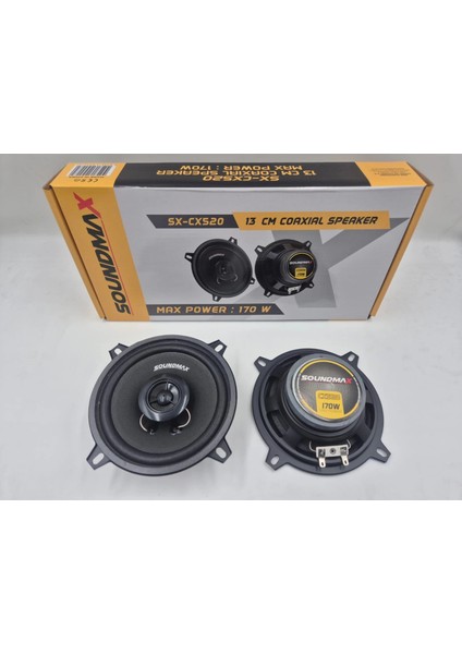 13CM Hoparlör - Soundmax SX-CX520 Torpido ve Kapı Hoparlörü - Soundmax 13CM Koaksiyel Hoparlör