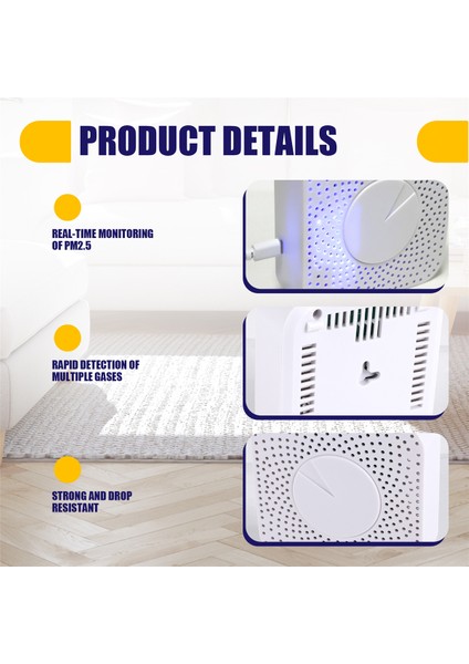6 Arada 1 Hava Kalitesi Monitörü Tuya Wifi Akıllı Hava Temizlikçisi Pm2.5/formaldehit/voc/co2/sıcaklık/nem Dedektörü (Yurt Dışından) indirimleri