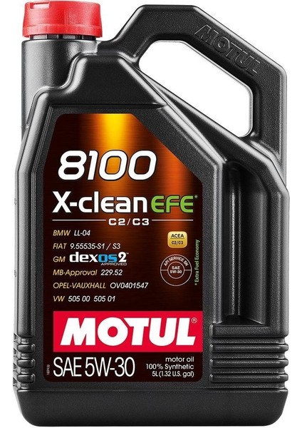 8100 X-Clean Efe 5W-30 5 Litre Motor Yağı (Üretim Yılı: 2024)