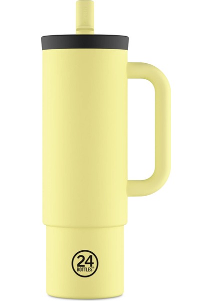 Straw Cup Citrus Pipetli Paslanmaz Çelik Termos 800 ml