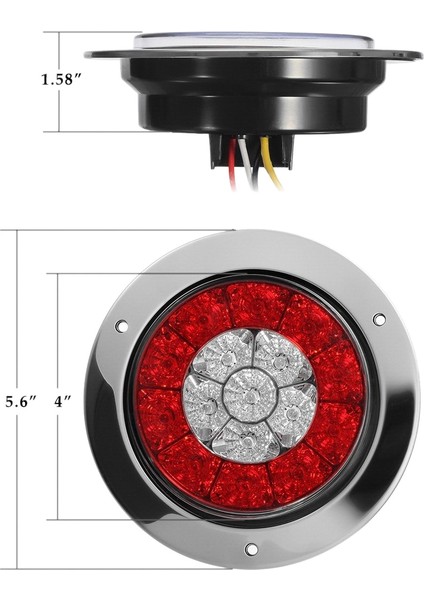 2pcs 4 Inç Yuvarlak Kamyon Römorku LED Kuyruk Durma Fren Lambaları Kırmızı ve Kehribar Park Turu Sinyal Işıkları Kamyon, Rv, Römork, Kampçı, Tekne, Karavan Vb. (Yurt Dışından) modelleri