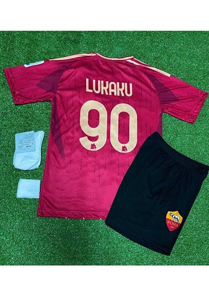 A.s Roma 2024/25 Yeni Sezon Romelu Lukaku Çocuk Forması 4'lü Set modelleri