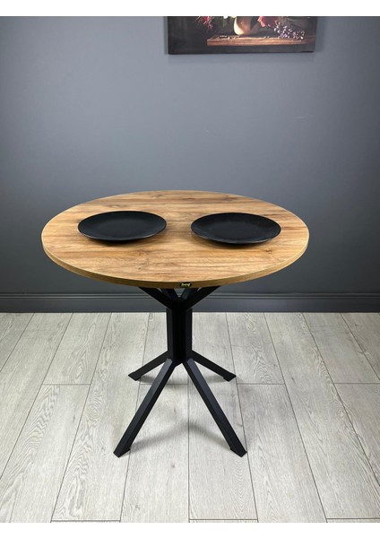 Aras Ceviz 2 Kişilik Yuvarlak Mutfak Yemek Masası Takımı 2+1 Keten Gri 80 cm modelleri